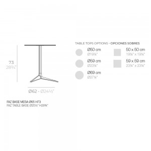 Mesa Faz pie Ø65 de Vondom. Muebles y complementos de exterior.