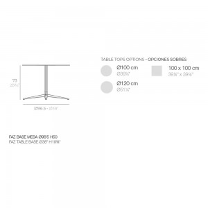 Mesa Faz pie Ø96 de Vondom. Muebles y complementos de exterior.