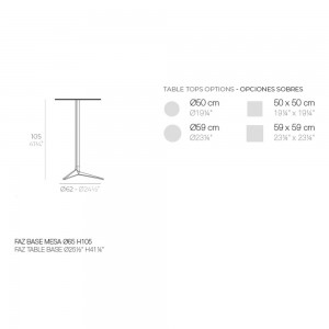 Mesa alta Faz pie Ø62 de Vondom. Muebles y complementos de exterior.