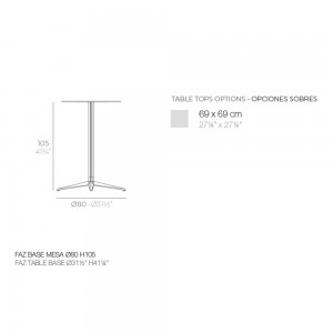 Mesa alta Faz pie Ø80 de Vondom. Muebles y complementos de exterior.