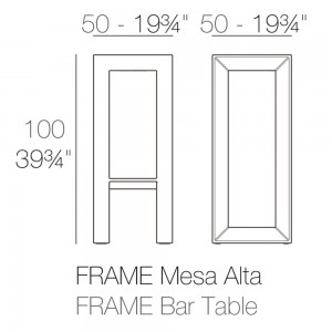 Mesa 50 Frame con Doble Pared Resistente al sol | Calidad Lluesma