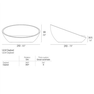 Cama Daybed Ulm de Diseño Giratoria 360 Grados | Vondom | Lluesma