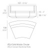 Sofá Módulo curvo Vela con Luz Led Interior y Tacos Antideslizantes