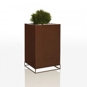 Macetero Cubo Alto Vela con Doble Pared y Sistema de Autorriego