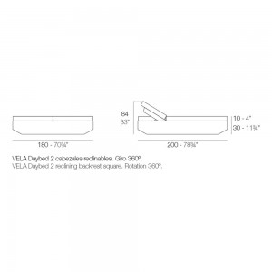 Cama Daybed 2 Cabezales Reclinables con Luz Led y Resistencia al Sol