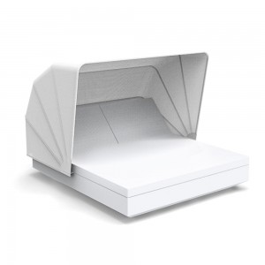 Cama Vela Daybed cuadrada con parasol y 2 cabezales reclinables