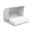 Cama Vela Daybed cuadrada con parasol y 2 cabezales reclinables