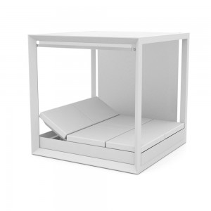 Pérgola Vela Daybed con Base Giratoria 360º y Anclajes al Suelo