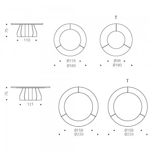 Mesa Senator Ker-Wood Round Cattelan Italia