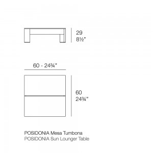 Mesa tumbona Posidonia Vondom