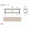 Aparador moderno Chicago con puertas de cristal de Puntmobles. Mobiliario de diseño.