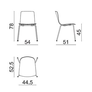 Silla Aava 02 madera patas Arper