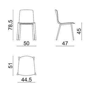 Silla Aava 02 polipropileno madera Arper