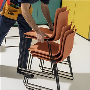 Silla Aava 02 polipropileno patín Arper