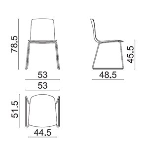 Silla Aava 02 polipropileno patín Arper