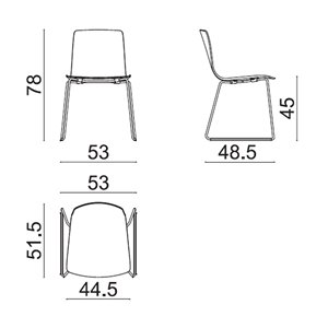 Silla Aava 02 madera patín Arper