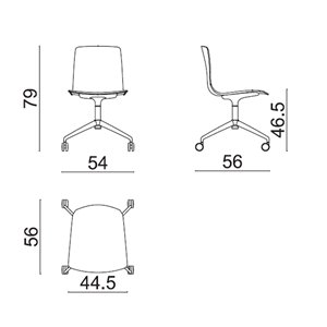 Silla Aava 02 tapizada Ruedas Arper