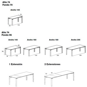 Mesa extensible Laga Treku