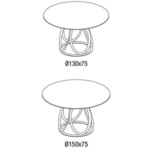 Mesa Louis Redonda Cristal Bontempi