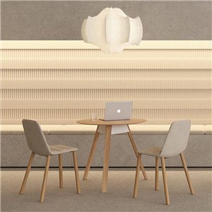 Silla Maarten tapizada base cuatro patas madera Viccarbe