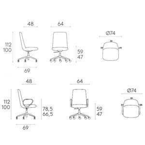 Silla Kori respaldo medio Inclass