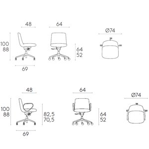 Silla Kori respaldo bajo 7P Inclass