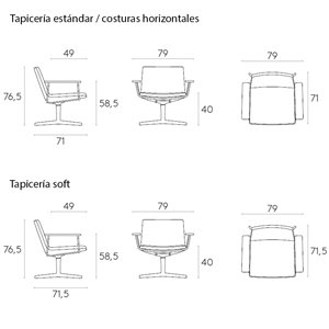 Butaca Xail brazos tapizados Inclass
