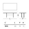 Mesa Bisel Glas Italia