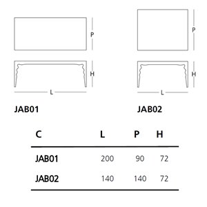 Mesa Jabot Glas Italia