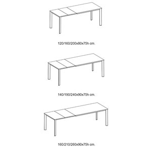 Mesa Aster Extensible Cerámica/Mármol Ingenia