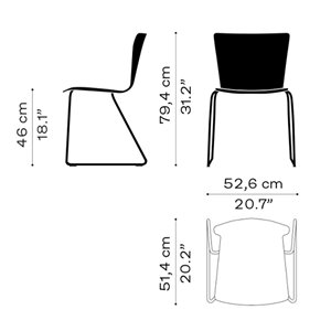 Silla Vico Duo trineo Fritz Hansen