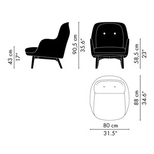 Sillón Fri patas madera Fritz Hansen