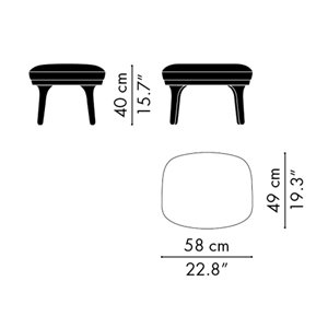 Reposapiés Fri patas aluminio Fritz Hansen