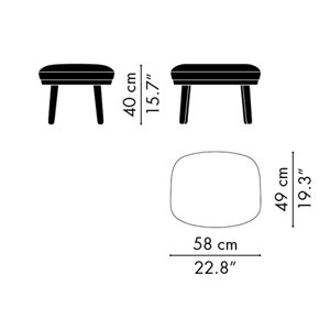 Reposapiés Fri patas madera Fritz Hansen