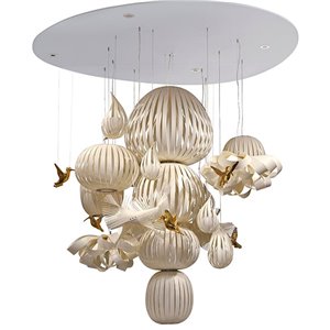 Lámpara suspensión Candelabro de Luzifer. LZF-lamps. Lámparas modernas.