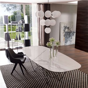 Mesa Fil8 oval Fija cerámica Ozzio Design