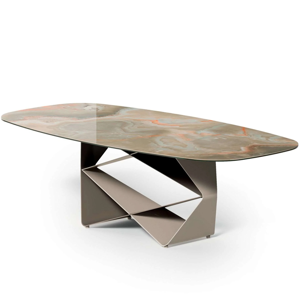 Mesa Gem cerámica ovalada Ozzio Design