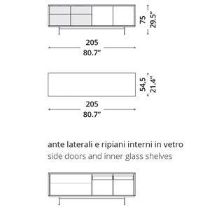 Aparador Brera vetro Ozzio Design