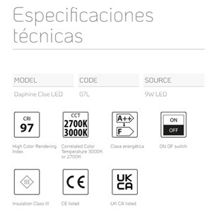 Lámpara sobremesa Daphine Cloe Lumina