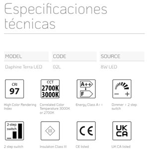 Lámpara pie Daphine Terra Led Lumina