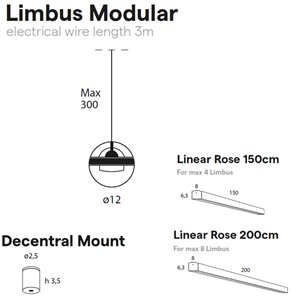 Lámpara suspensión Limbus LED Lineal Lumina