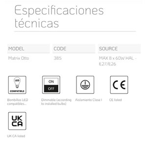 Lámpara suspensión Matrix Otto Lumina