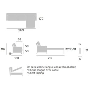 Sofá cama chaise lounge Bidasoa Francés Bañón