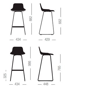 Taburete alto Set patín polipropileno Sellex