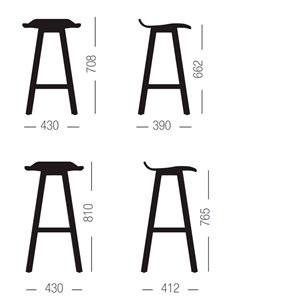 Taburete Set Patas de Madera Roble Bajo Sellex