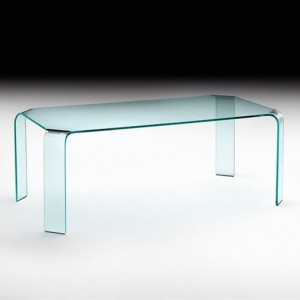 Mesa rectangular Ragno de Fiam. Mesas modernas de cristal para comedor.