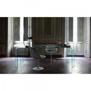 Mesa rectangular Ragno de Fiam. Mesas modernas de cristal para comedor.