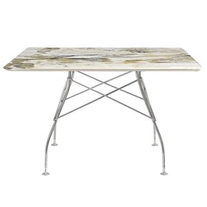 Mesa Glossy mármol cuadrada Kartell
