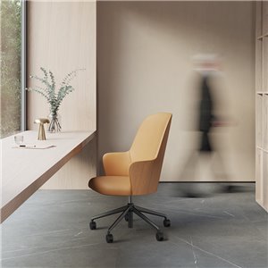 Sillón Aleta Executive madera con ruedas Viccarbe