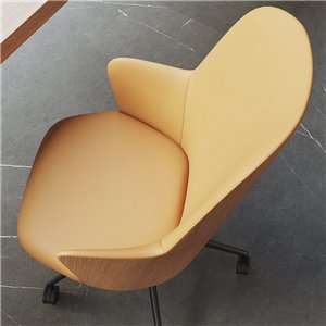 Sillón Aleta Executive madera con ruedas Viccarbe
